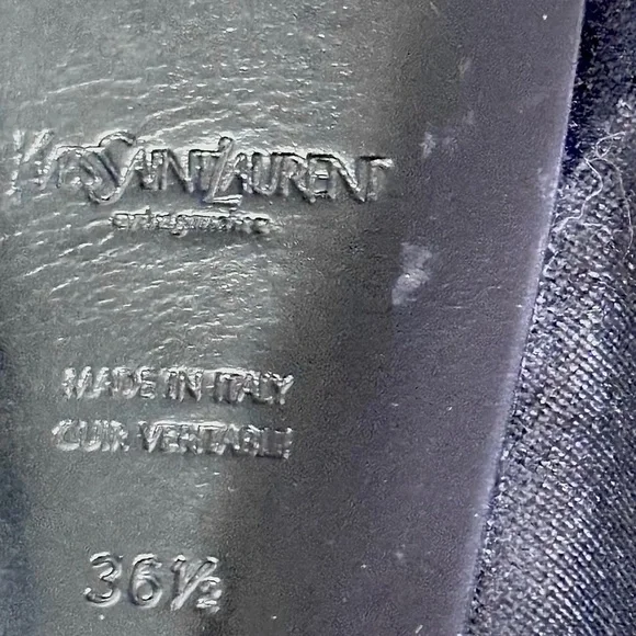 Yves Saint Laurent Luxury-Open Toe-Black Stiletto  Heels 36.5 - Picture 8 of 8